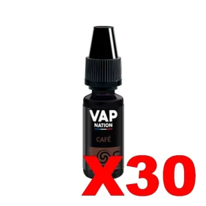 E LIQUIDE VAP NATION ORIGINS 10ML 50 50 CAFE X30 Taux de nicotine 0