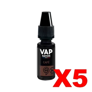 E LIQUIDE VAP NATION ORIGINS 10ML 50 50 CAFE X5 Taux de nicotine 0