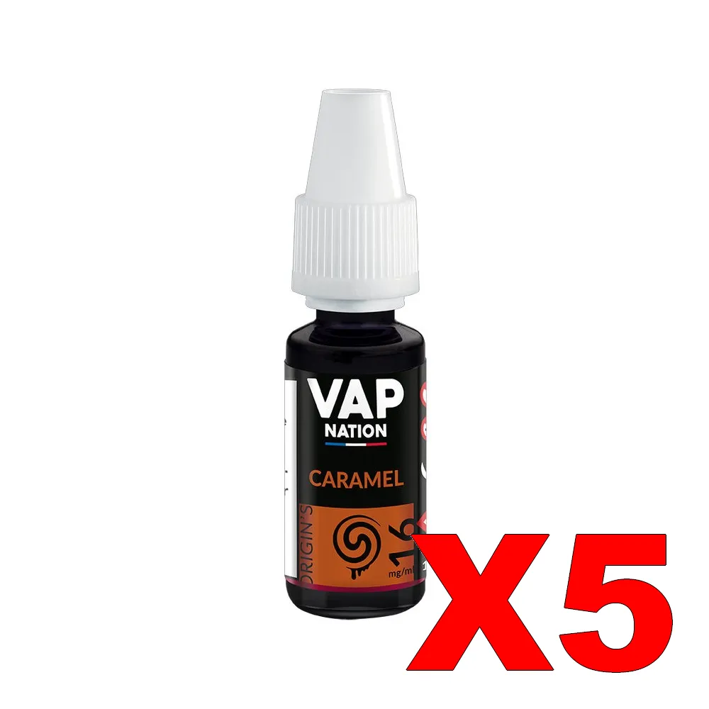 E-LIQUIDE VAP-NATION ORIGINS 10ML 50-50 CARAMEL X5 5 E LIQUIDE VAP NATION ORIGINS 10ML 50 50 CARAMEL X5 Taux de nicotine 16