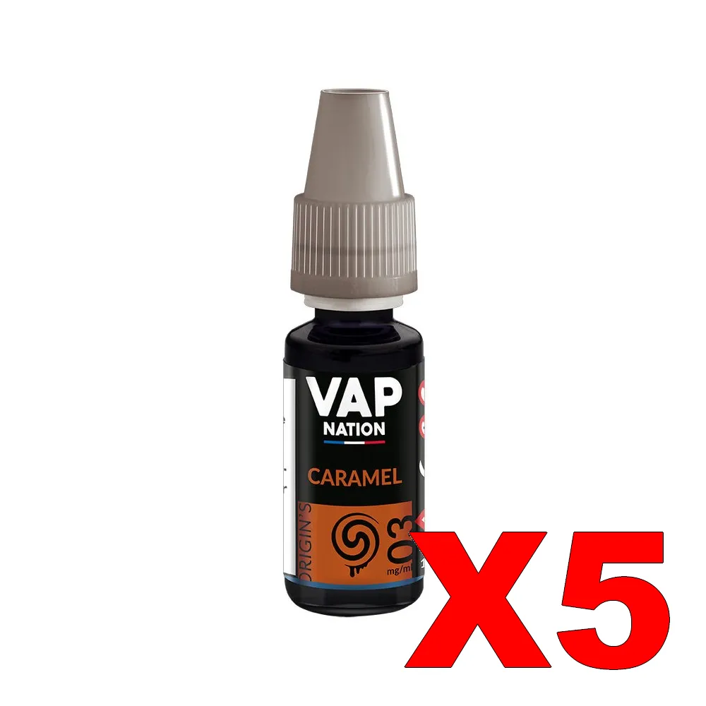 E-LIQUIDE VAP-NATION ORIGINS 10ML 50-50 CARAMEL X5 2 E LIQUIDE VAP NATION ORIGINS 10ML 50 50 CARAMEL X5 Taux de nicotine 3