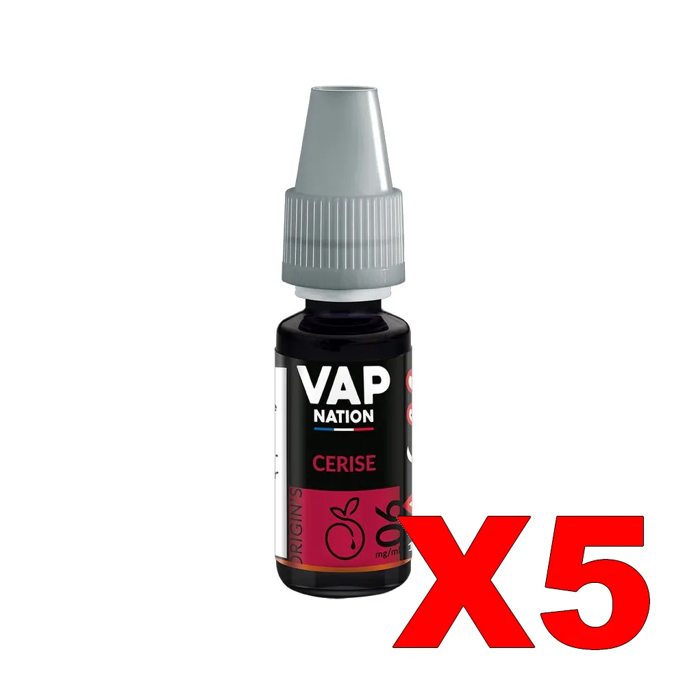 E-LIQUIDE VAP-NATION ORIGINS 10ML 50-50 CERISE X5 3 E LIQUIDE VAP NATION ORIGINS 10ML 50 50 CERISE X5 Taux de nicotine 6