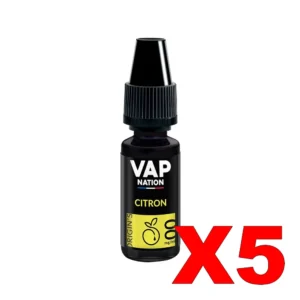 E LIQUIDE VAP NATION ORIGINS 10ML 50 50 CITRON X5 Taux de nicotine 0
