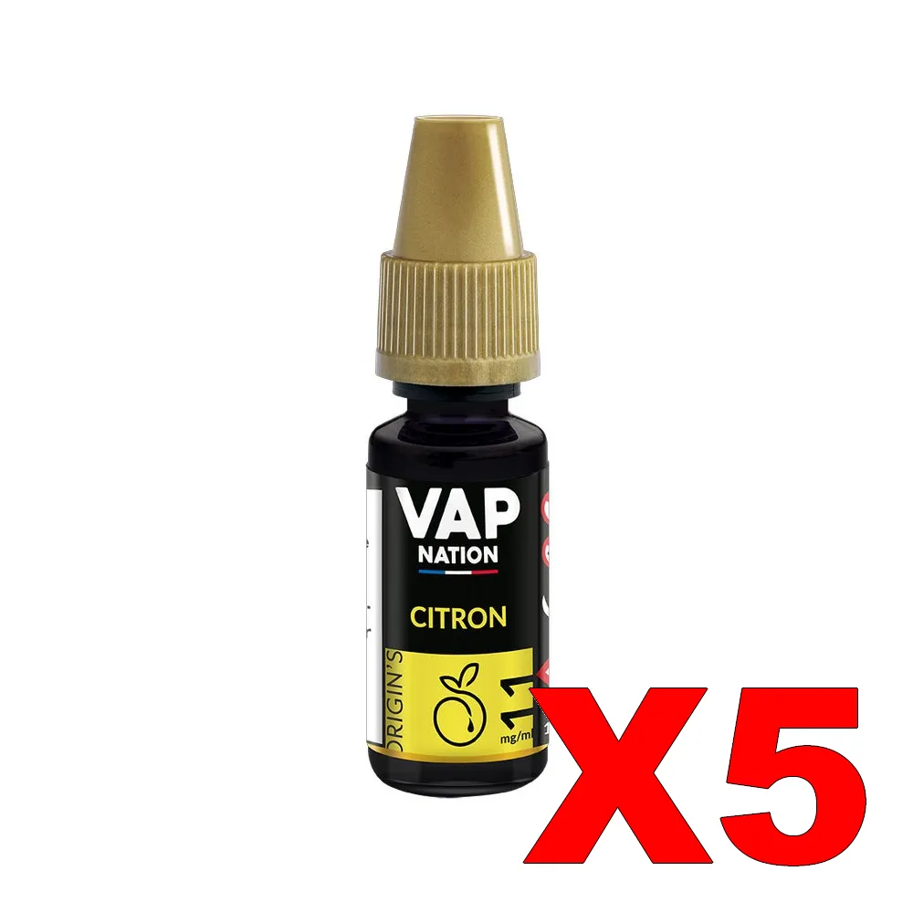 E-LIQUIDE VAP-NATION ORIGINS 10ML 50-50 CITRON X5 4 E LIQUIDE VAP NATION ORIGINS 10ML 50 50 CITRON X5 Taux de nicotine 11