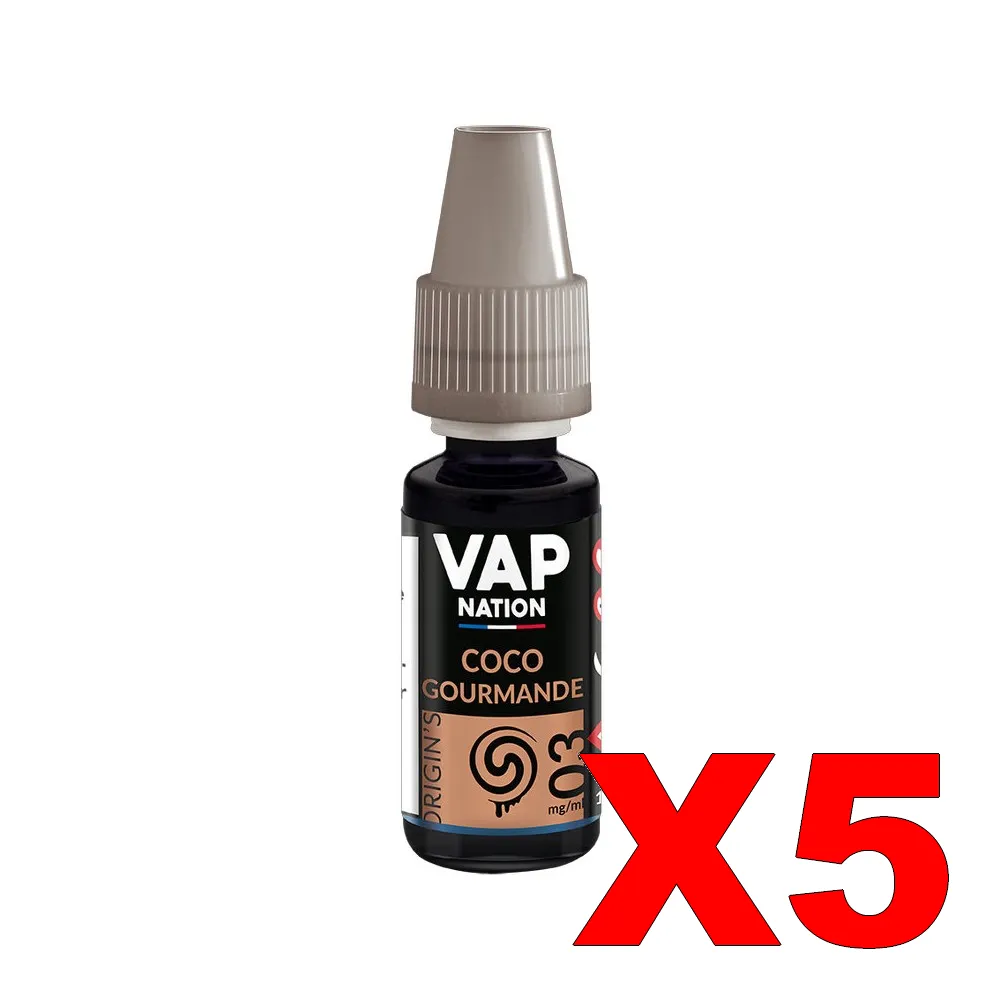E-LIQUIDE VAP-NATION ORIGINS 10ML 50-50 COCO-GOURMANDE X5 2 E LIQUIDE VAP NATION ORIGINS 10ML 50 50 COCO GOURMANDE X5 Taux de nicotine 3