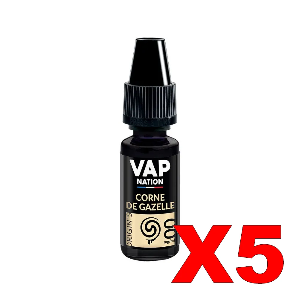 E-LIQUIDE VAP-NATION ORIGINS 10ML 50-50 CORNE-DE-GAZELLE X5 1 E LIQUIDE VAP NATION ORIGINS 10ML 50 50 CORNE DE GAZELLE X5 Taux de nicotine 0