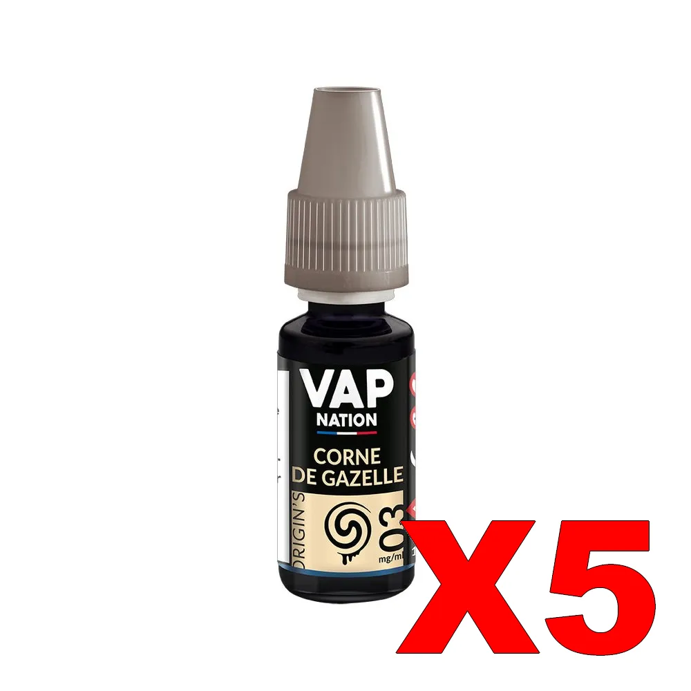 E-LIQUIDE VAP-NATION ORIGINS 10ML 50-50 CORNE-DE-GAZELLE X5 2 E LIQUIDE VAP NATION ORIGINS 10ML 50 50 CORNE DE GAZELLE X5 Taux de nicotine 3