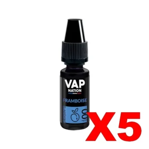 E LIQUIDE VAP NATION ORIGINS 10ML 50 50 FRAMBOISE X5 Taux de nicotine 0