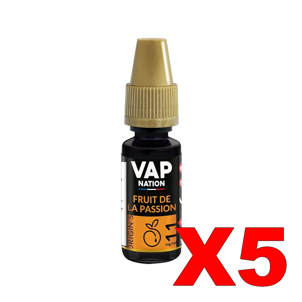 E-LIQUIDE VAP-NATION ORIGINS 10ML 50-50 FRUIT-DE-LA-PASSION X5 4 E LIQUIDE VAP NATION ORIGINS 10ML 50 50 FRUIT DE LA PASSION X5 Taux de nicotine 11