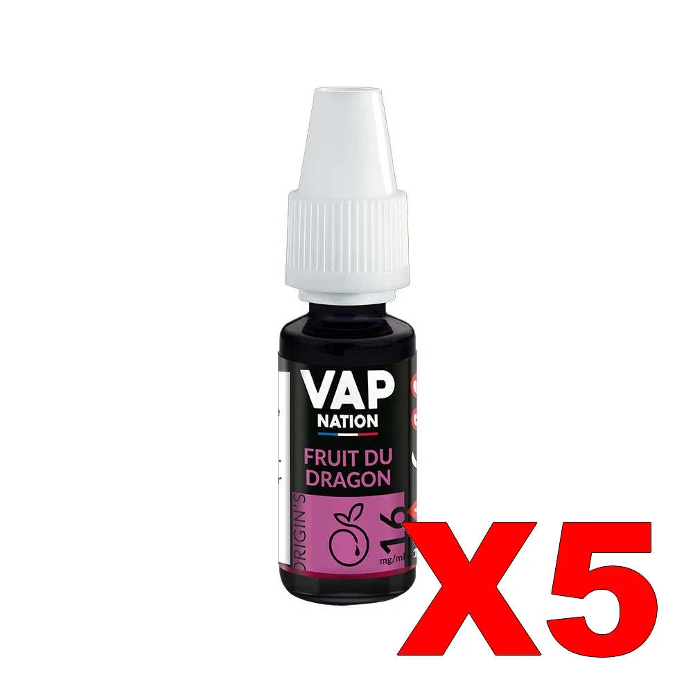 E-LIQUIDE VAP-NATION ORIGINS 10ML 50-50 FRUIT-DU-DRAGON X5 5 E LIQUIDE VAP NATION ORIGINS 10ML 50 50 FRUIT DU DRAGON X5 Taux de nicotine 16