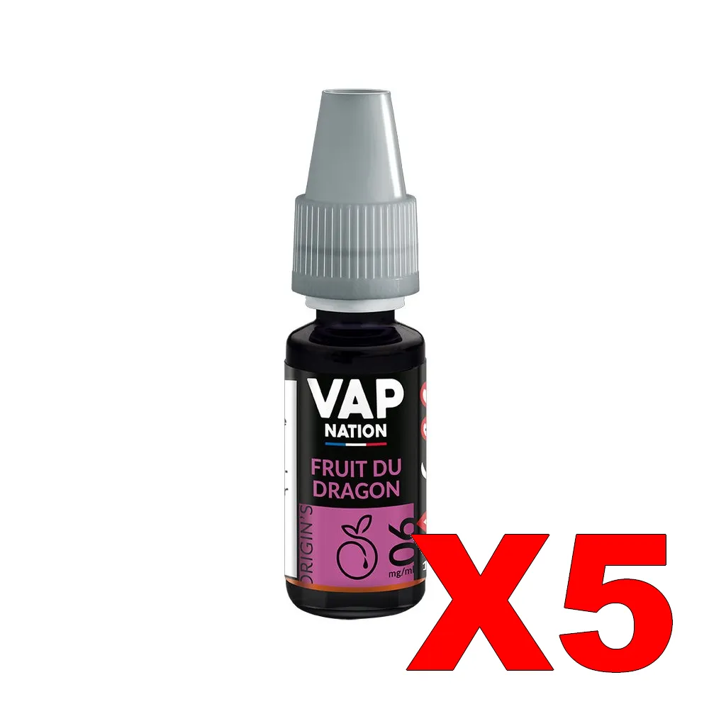 E-LIQUIDE VAP-NATION ORIGINS 10ML 50-50 FRUIT-DU-DRAGON X5 3 E LIQUIDE VAP NATION ORIGINS 10ML 50 50 FRUIT DU DRAGON X5 Taux de nicotine 6