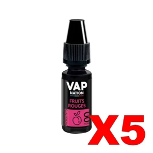 E LIQUIDE VAP NATION ORIGINS 10ML 50 50 FRUITS ROUGES X5 Taux de nicotine 0