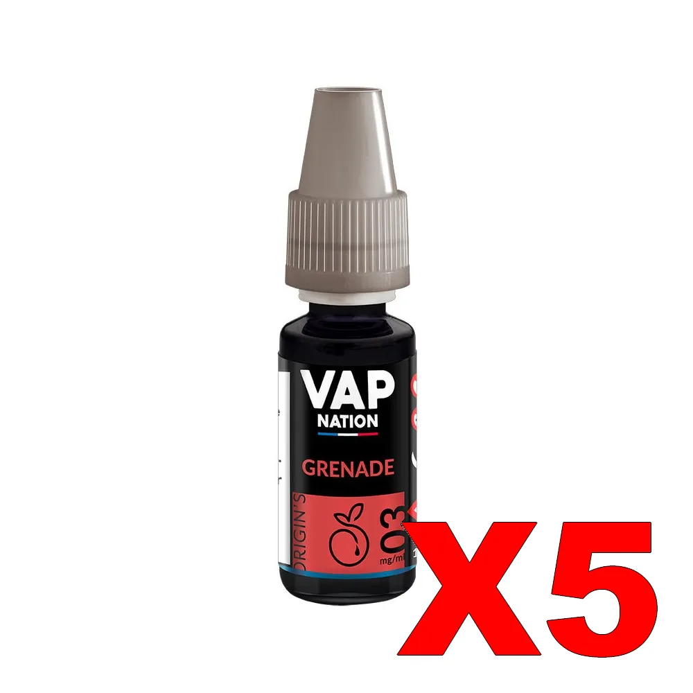 E-LIQUIDE VAP-NATION ORIGINS 10ML 50-50 GRENADE X5 2 E LIQUIDE VAP NATION ORIGINS 10ML 50 50 GRENADE X5 Taux de nicotine 3