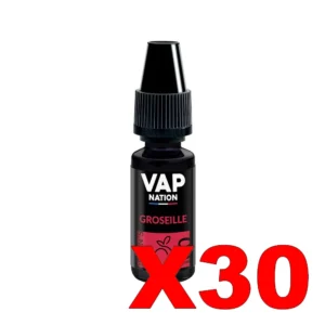 E LIQUIDE VAP NATION ORIGINS 10ML 50 50 GROSEILLE X30 Taux de nicotine 0