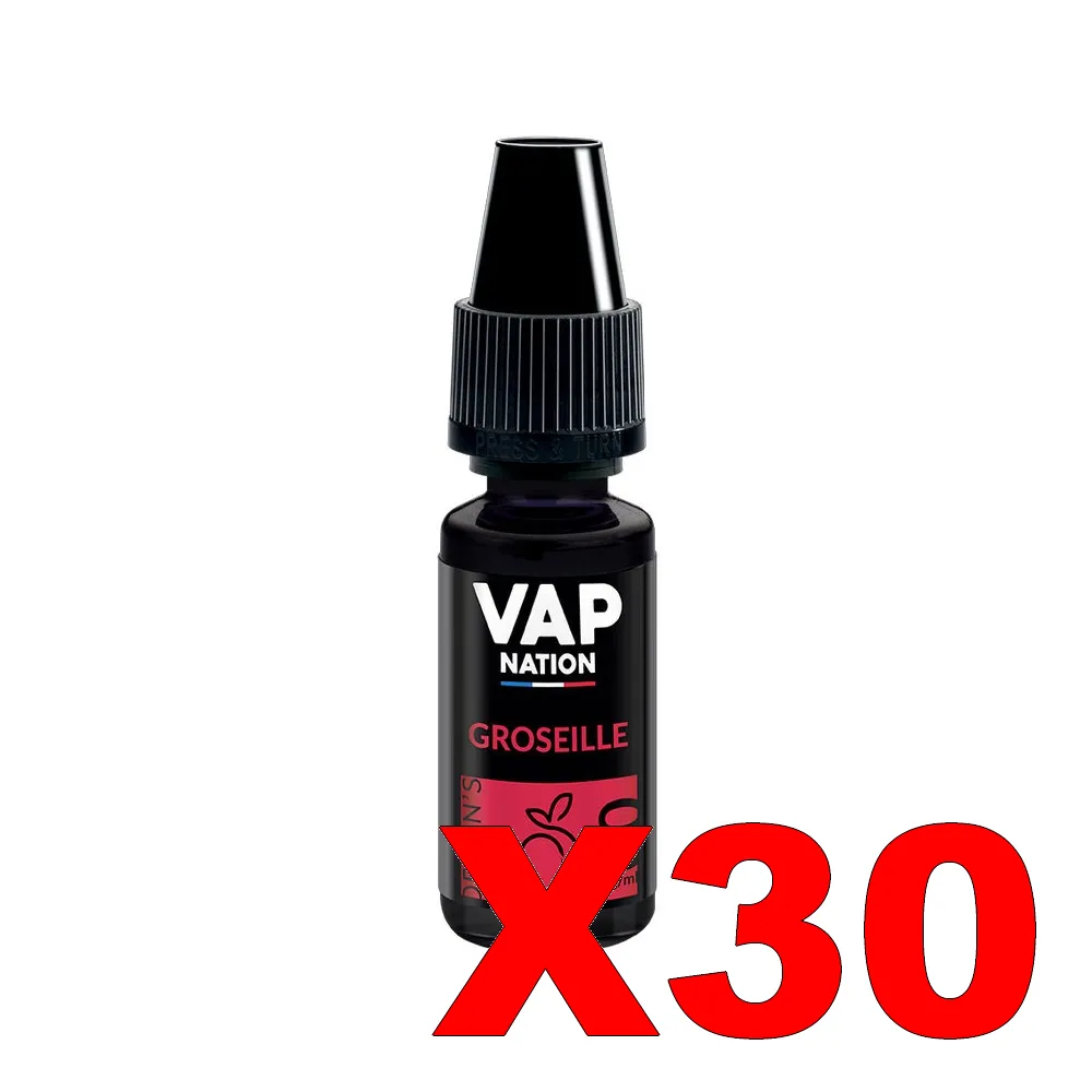 E-LIQUIDE VAP-NATION ORIGINS 10ML 50-50 GROSEILLE X30 1 E LIQUIDE VAP NATION ORIGINS 10ML 50 50 GROSEILLE X30 Taux de nicotine 0