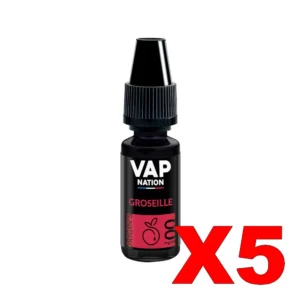 E LIQUIDE VAP NATION ORIGINS 10ML 50 50 GROSEILLE X5 Taux de nicotine 0