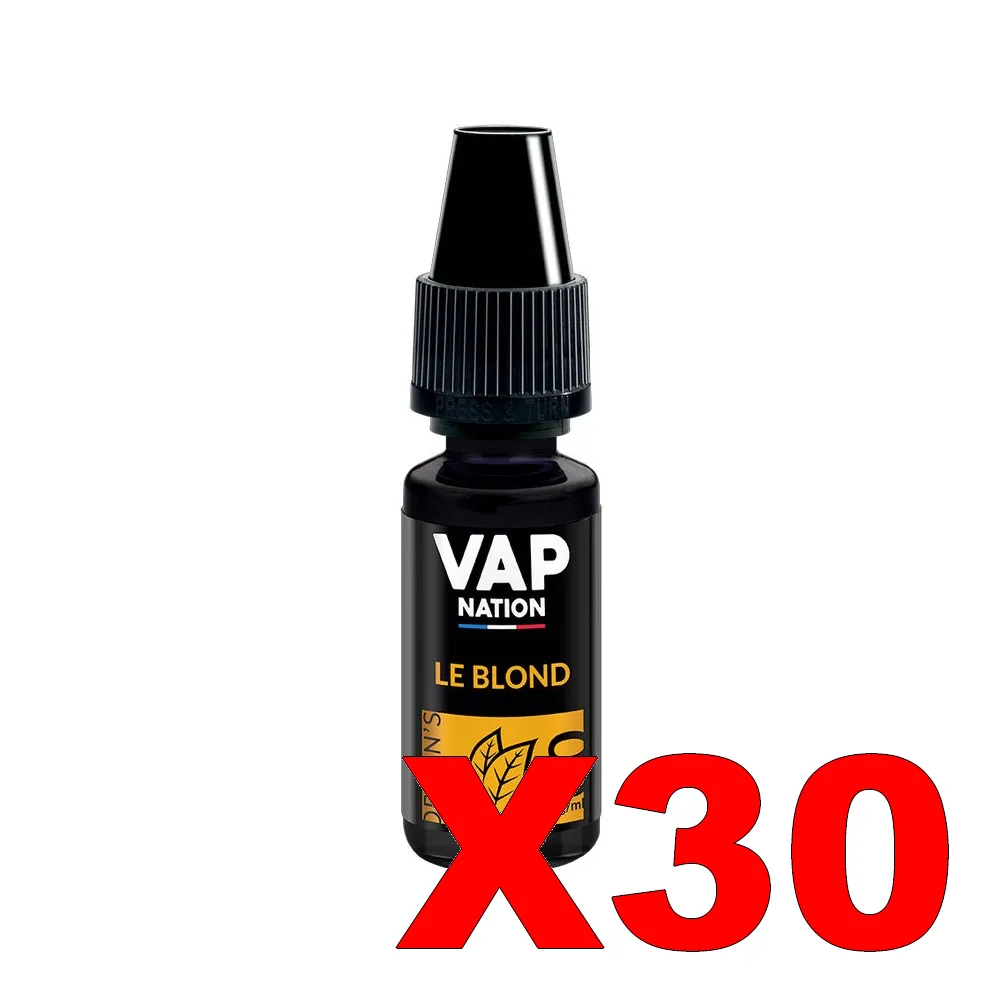 E-LIQUIDE VAP-NATION ORIGINS 10ML 50-50 LE-BLOND X30 1 E LIQUIDE VAP NATION ORIGINS 10ML 50 50 LE BLOND X30 Taux de nicotine 0