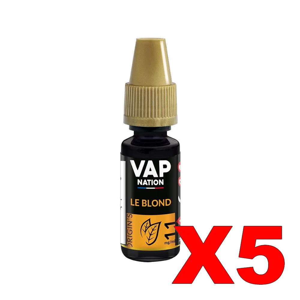 E-LIQUIDE VAP-NATION ORIGINS 10ML 50-50 LE-BLOND X5 4 E LIQUIDE VAP NATION ORIGINS 10ML 50 50 LE BLOND X5 Taux de nicotine 11