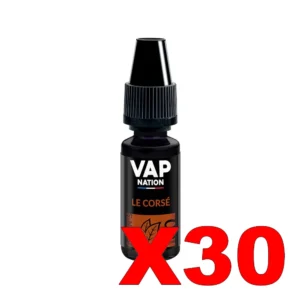 E LIQUIDE VAP NATION ORIGINS 10ML 50 50 LE CORSE X30 Taux de nicotine 0