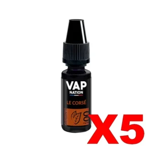 E LIQUIDE VAP NATION ORIGINS 10ML 50 50 LE CORSE X5 Taux de nicotine 0