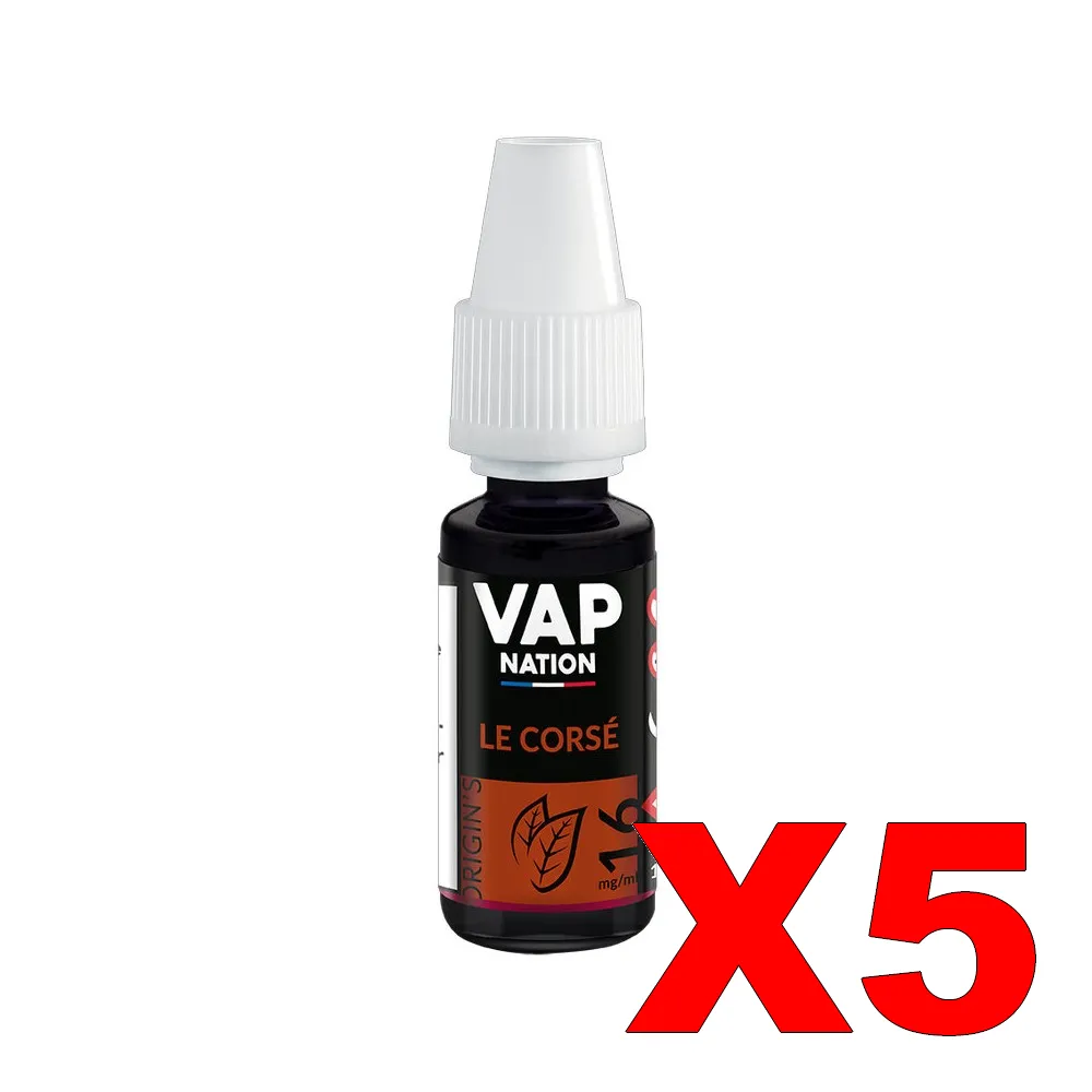 E-LIQUIDE VAP-NATION ORIGINS 10ML 50-50 LE-CORSE X5 5 E LIQUIDE VAP NATION ORIGINS 10ML 50 50 LE CORSE X5 Taux de nicotine 16