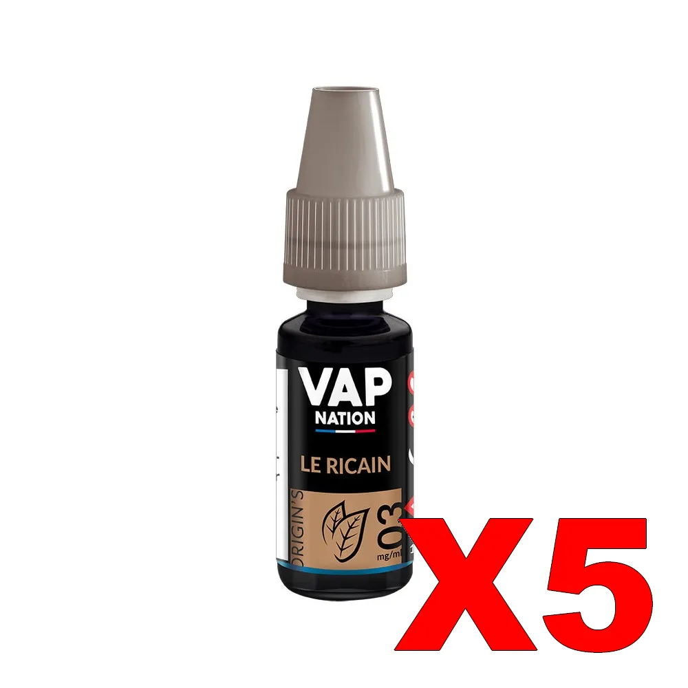 E-LIQUIDE VAP-NATION ORIGINS 10ML 50-50 LE-RICAIN X5 2 E LIQUIDE VAP NATION ORIGINS 10ML 50 50 LE RICAIN X5 Taux de nicotine 3