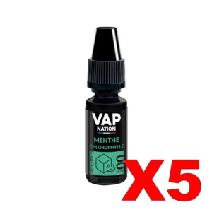 E LIQUIDE VAP NATION ORIGINS 10ML 50 50 MENTHE CHLOROPHYLLE X5 Taux de nicotine 0