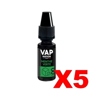 E LIQUIDE VAP NATION ORIGINS 10ML 50 50 MENTHE VERTE X5 Taux de nicotine 0