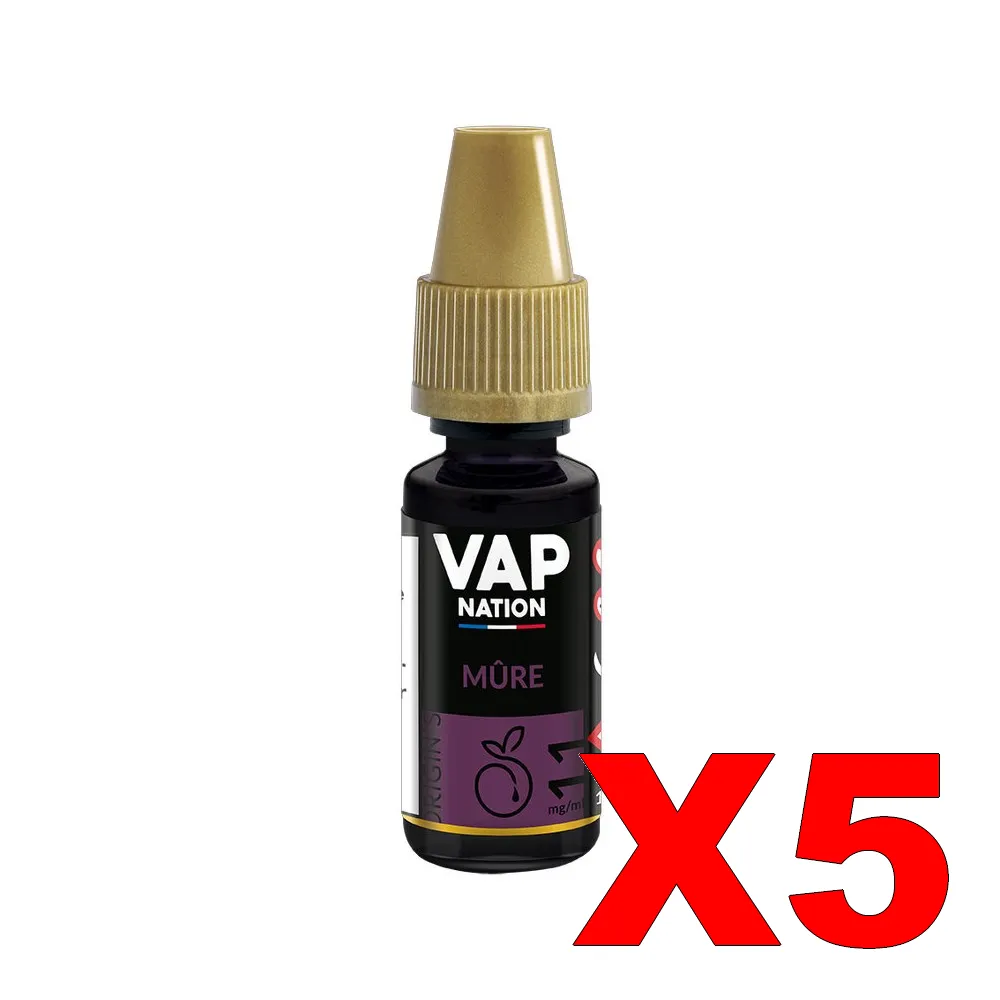 E-LIQUIDE VAP-NATION ORIGINS 10ML 50-50 MURE X5 4 E LIQUIDE VAP NATION ORIGINS 10ML 50 50 MURE X5 Taux de nicotine 11