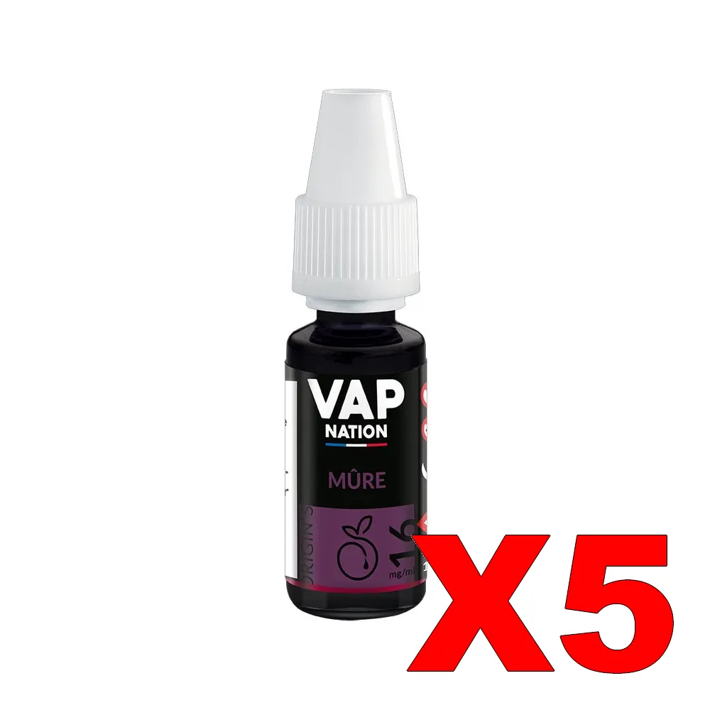E-LIQUIDE VAP-NATION ORIGINS 10ML 50-50 MURE X5 5 E LIQUIDE VAP NATION ORIGINS 10ML 50 50 MURE X5 Taux de nicotine 16