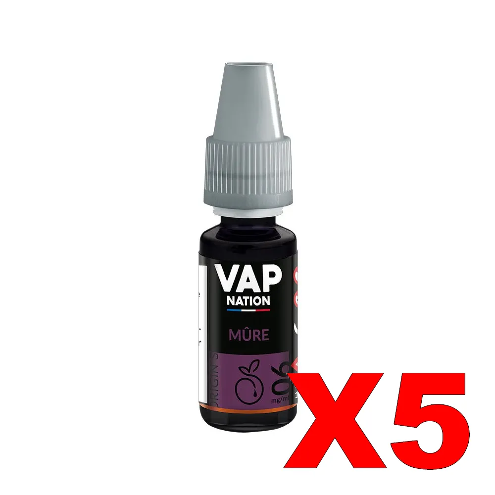 E-LIQUIDE VAP-NATION ORIGINS 10ML 50-50 MURE X5 3 E LIQUIDE VAP NATION ORIGINS 10ML 50 50 MURE X5 Taux de nicotine 6