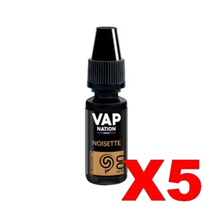 E LIQUIDE VAP NATION ORIGINS 10ML 50 50 NOISETTE X5 Taux de nicotine 0