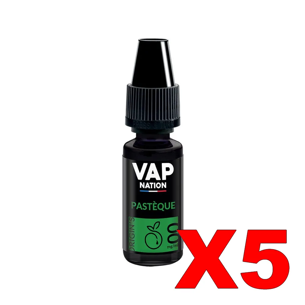 E-LIQUIDE VAP-NATION ORIGINS 10ML 50-50 PASTEQUE X5 1 E LIQUIDE VAP NATION ORIGINS 10ML 50 50 PASTEQUE X5 Taux de nicotine 0