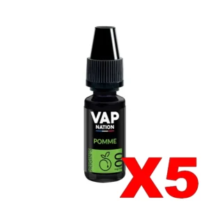 E LIQUIDE VAP NATION ORIGINS 10ML 50 50 POMME X5 Taux de nicotine 0