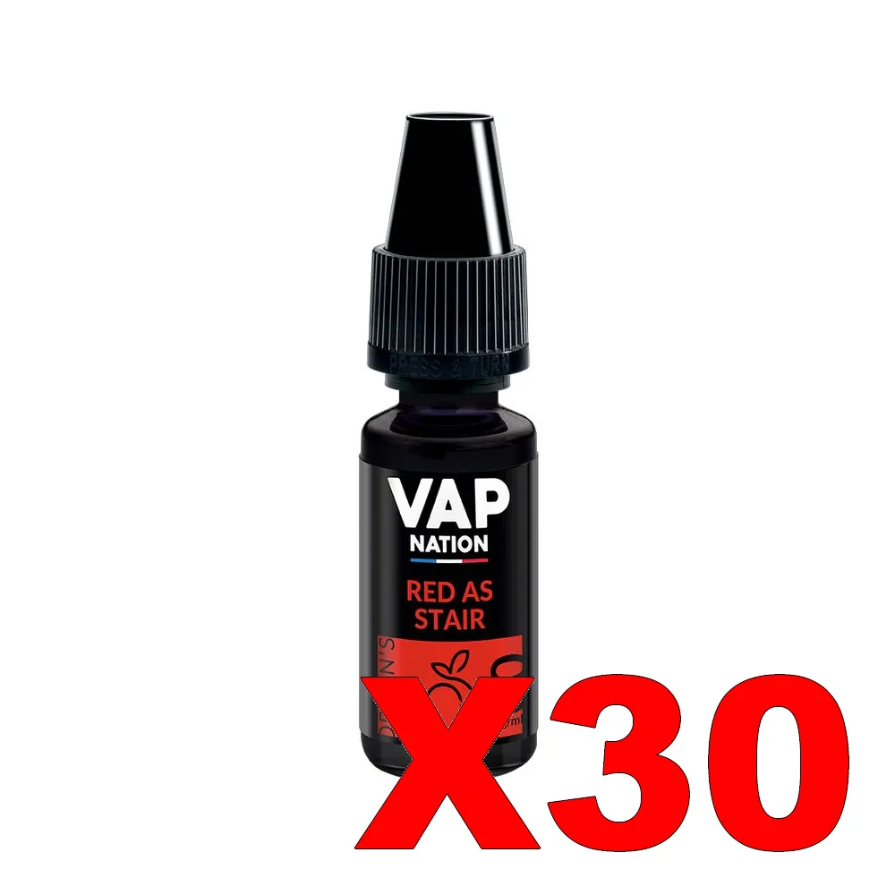 E-LIQUIDE VAP-NATION ORIGINS 10ML 50-50 RED-AS-STAIR X30 1 E LIQUIDE VAP NATION ORIGINS 10ML 50 50 RED AS STAIR X30 Taux de nicotine 0