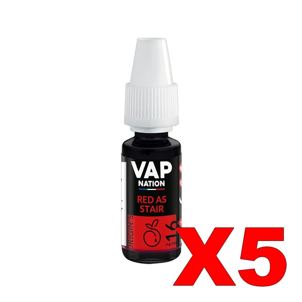 E-LIQUIDE VAP-NATION ORIGINS 10ML 50-50 RED-AS-STAIR X5 5 E LIQUIDE VAP NATION ORIGINS 10ML 50 50 RED AS STAIR X5 Taux de nicotine 16