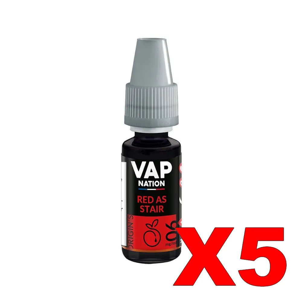 E-LIQUIDE VAP-NATION ORIGINS 10ML 50-50 RED-AS-STAIR X5 3 E LIQUIDE VAP NATION ORIGINS 10ML 50 50 RED AS STAIR X5 Taux de nicotine 6