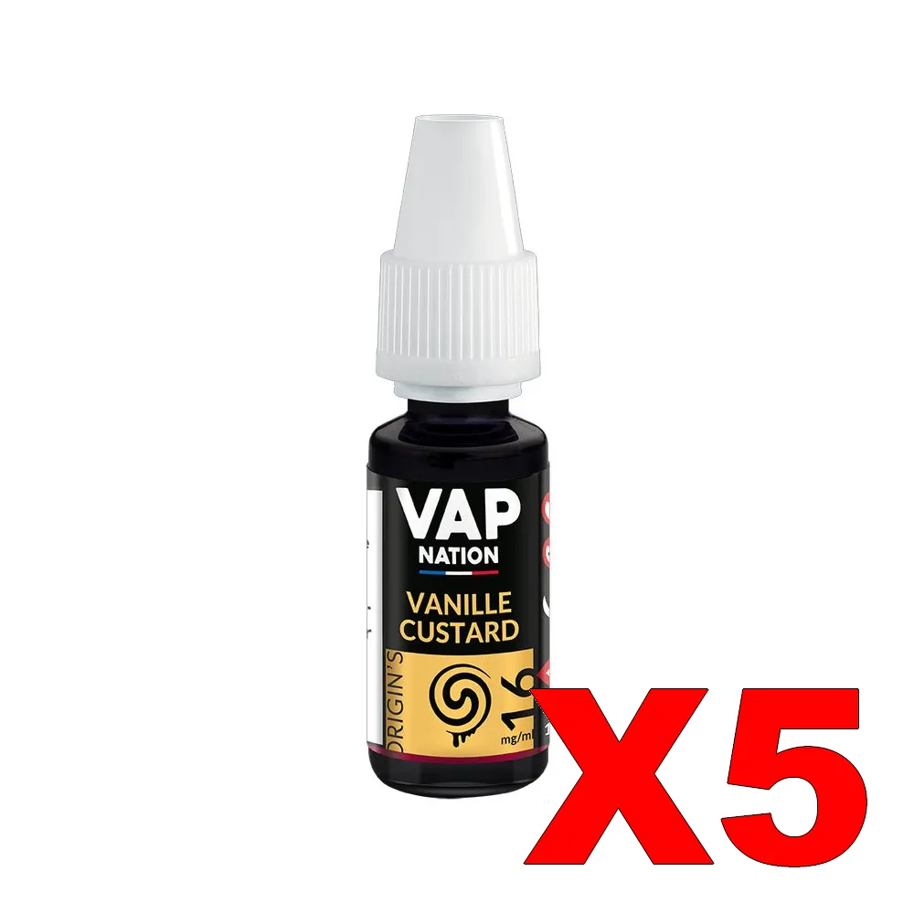 E-LIQUIDE VAP-NATION ORIGINS 10ML 50-50 VANILLE-CUSTARD X5 5 E LIQUIDE VAP NATION ORIGINS 10ML 50 50 VANILLE CUSTARD X5 Taux de nicotine 16