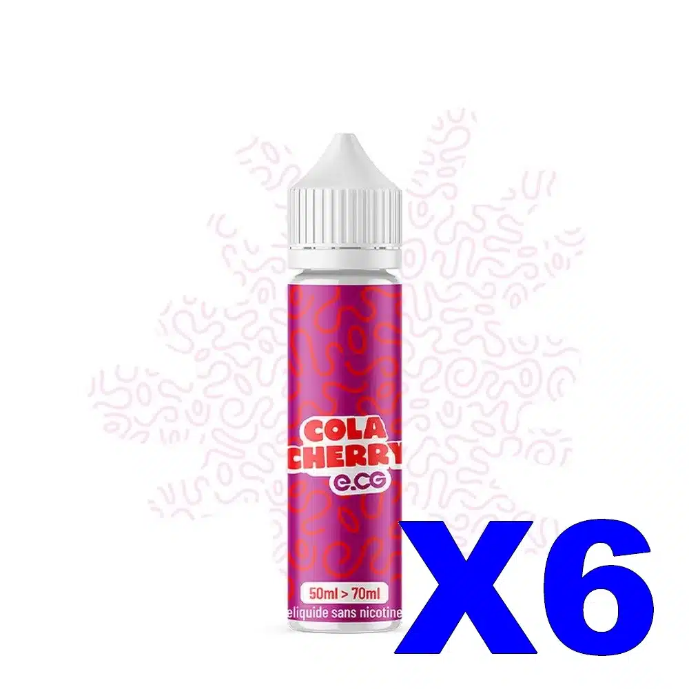 E-LIQUIDE E-CG LES-BANGERZ 50ML 60-40 COLA-CHERRY X6 1 E LIQUIDE E CG LES BANGERZ 50ML 60 40 COLA CHERRY X6 Taux de nicotine 0