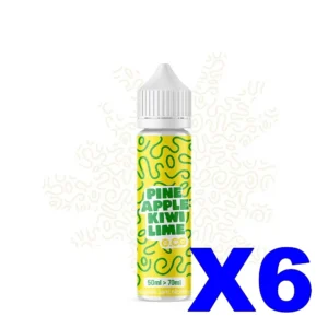 E LIQUIDE E CG LES BANGERZ 50ML 60 40 PINEAPPLE KIWI LIME X6 Taux de nicotine 0