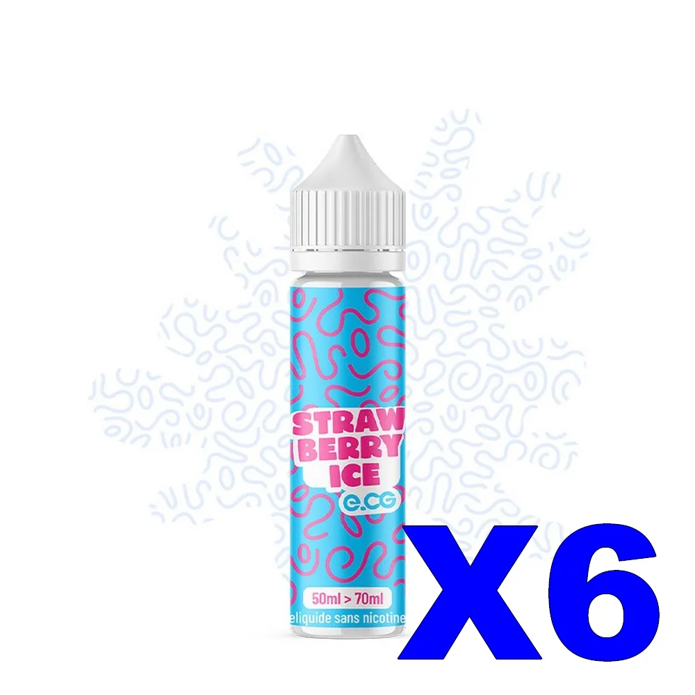 E-LIQUIDE E-CG LES-BANGERZ 50ML 60-40 STRAWBERRY-ICE X6 1 E LIQUIDE E CG LES BANGERZ 50ML 60 40 STRAWBERRY ICE X6 Taux de nicotine 0